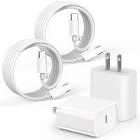 for iPhone 16 15 Charger, 2Pack 20W USB C Fast Charger Block for iPhone 16 Charger Fast Charging with 6FT USB C to C Cable Compatible with iPhone 16/16 ProMax/15 Plus, iPad 10/Mini 6/Air 4/5/Pro 12.9
