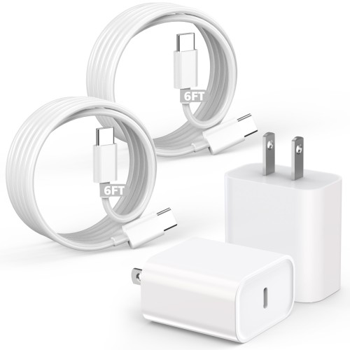 for iPhone 16 15 Charger, 2Pack 20W USB C Fast Charger Block for iPhone 16 Charger Fast Charging with 6FT USB C to C Cable Compatible with iPhone 16/16 ProMax/15 Plus, iPad 10/Mini 6/Air 4/5/Pro 12.9